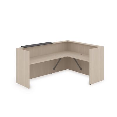 Лаунж 1КР-ДС.102 (Шамони светлый/Графит) Комплект Ресепшн с фартуком ЛДСП (без подсветки)