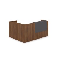 Лаунж 1КР-ДС.102.1 (Шамони темный/Графит) Комплект Ресепшн с фартуком ЛДСП (с подсветкой)