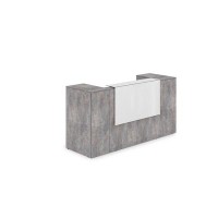 Лаунж 1КРТ-КЛ.004 (Basalt/Белый глянец) Комплект Ресепшн с фартуком HPL (без подсветки)