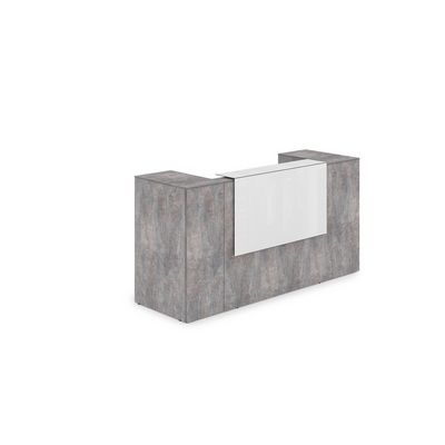 Лаунж 1КРТ-КЛ.004 (Basalt/Белый глянец) Комплект Ресепшн с фартуком HPL (без подсветки)