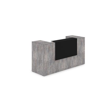 Лаунж 1КРТ-КЛ.004.1 (Basalt/Черный матовый) Комплект Ресепшн с фартуком HPL (с подсветкой)