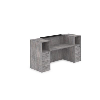 Лаунж 1КРТ-КЛ.004.1 (Basalt/Черный матовый) Комплект Ресепшн с фартуком HPL (с подсветкой)