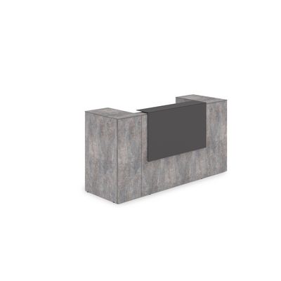 Лаунж 1КРТ-КЛ.004.1 (Basalt/Графит матовый) Комплект Ресепшн с фартуком HPL (с подсветкой)