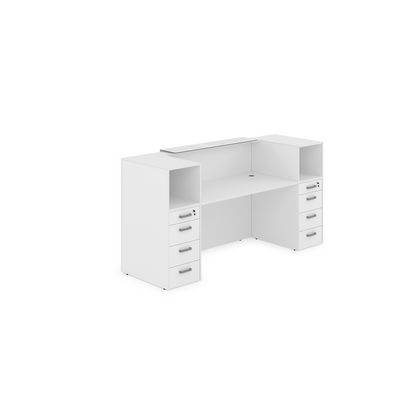 Лаунж 1КРТ-КЛ.004 (Белый/Белый глянец) Комплект Ресепшн с фартуком HPL (без подсветки)