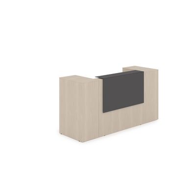 Лаунж 1КРТ-КЛ.004 (Шамони светлый/Графит матовый) Комплект Ресепшн с фартуком HPL (без подсветки)