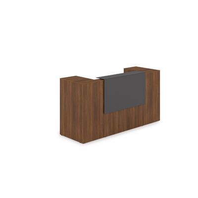 Лаунж 1КРТ-КЛ.004 (Шамони темный/Графит матовый) Комплект Ресепшн с фартуком HPL (без подсветки)