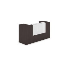 Лаунж 1КРТ-КЛ.004.1 (Венге/Белый глянец) Комплект Ресепшн с фартуком HPL (с подсветкой)