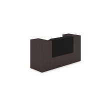Лаунж 1КРТ-КЛ.004.1 (Венге/Черный матовый) Комплект Ресепшн с фартуком HPL (с подсветкой)