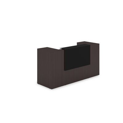 Лаунж 1КРТ-КЛ.004 (Венге/Черный матовый) Комплект Ресепшн с фартуком HPL (без подсветки)
