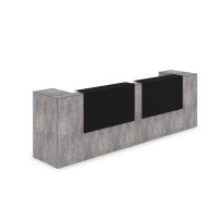 Лаунж 1КРТ-КЛ.005 (Basalt/Черный матовый) Комплект Ресепшн с фартуком HPL (без подсветки)