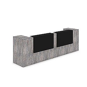 Лаунж 1КРТ-КЛ.005 (Basalt/Черный матовый) Комплект Ресепшн с фартуком HPL (без подсветки)