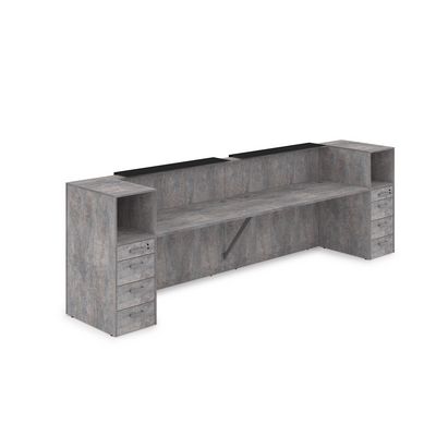 Лаунж 1КРТ-КЛ.005 (Basalt/Черный матовый) Комплект Ресепшн с фартуком HPL (без подсветки)