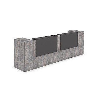Лаунж 1КРТ-КЛ.005 (Basalt/Графит матовый) Комплект Ресепшн с фартуком HPL (без подсветки)