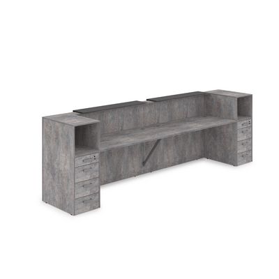 Лаунж 1КРТ-КЛ.005 (Basalt/Графит матовый) Комплект Ресепшн с фартуком HPL (без подсветки)