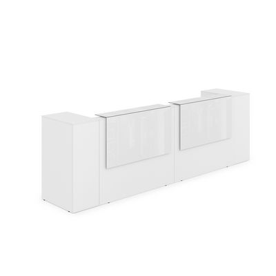 Лаунж 1КРТ-КЛ.005 (Белый/Белый глянец) Комплект Ресепшн с фартуком HPL (без подсветки)