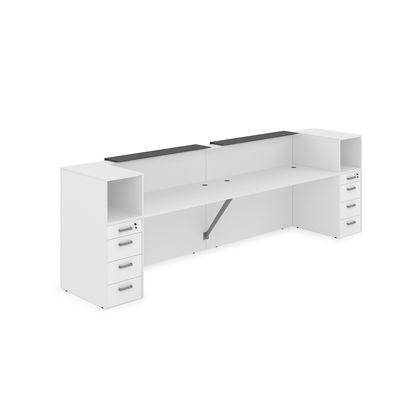 Лаунж 1КРТ-КЛ.005 (Белый/Графит матовый) Комплект Ресепшн с фартуком HPL (без подсветки)