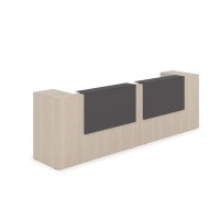 Лаунж 1КРТ-КЛ.005 (Шамони светлый/Графит матовый) Комплект Ресепшн с фартуком HPL (без подсветки)