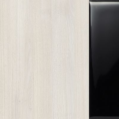 Лаунж 1КР-КЛ.002 (Шамони светлый/Черный матовый) Комплект Ресепшн с фартуком HPL (без подсветки)