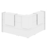 Onix O.R-K-24 (Белый бриллиант) Стойка ресепшн угловая г-образная с внешним углом