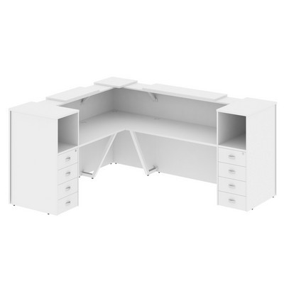 Onix O.R-K-29 (Белый бриллиант) Стойка ресепшн угловая г-образная с внешним углом