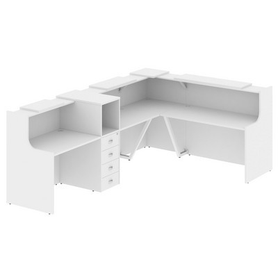 Onix O.R-K-30 (Белый бриллиант) Стойка ресепшн угловая г-образная с внешним углом