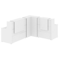 Onix O.R-K-32 (Белый бриллиант) Стойка ресепшн угловая г-образная с внутренним углом