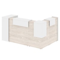 Onix O.R-K-25 (Денвер светлый/Белый бриллиант) Стойка ресепшн угловая г-образная с внешним углом