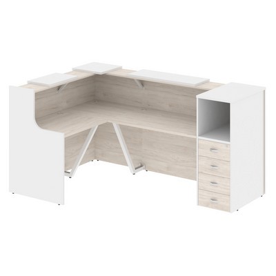 Onix O.R-K-25 (Денвер светлый/Белый бриллиант) Стойка ресепшн угловая г-образная с внешним углом