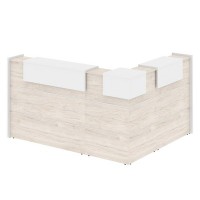 Onix O.R-K-28 (Денвер светлый/Белый бриллиант) Стойка ресепшн угловая г-образная с внешним углом