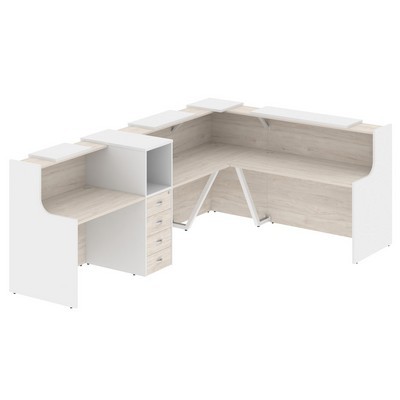 Onix O.R-K-30 (Денвер светлый/Белый бриллиант) Стойка ресепшн угловая г-образная с внешним углом