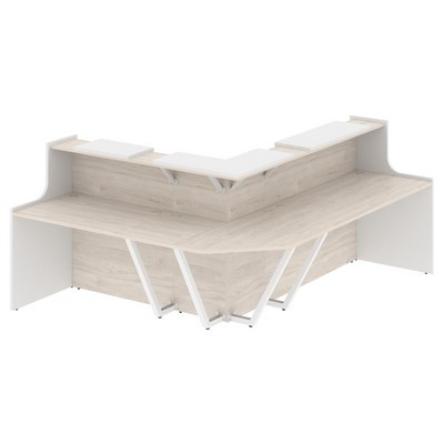 Onix O.R-K-32 (Денвер светлый/Белый бриллиант) Стойка ресепшн угловая г-образная с внутренним углом