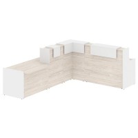 Onix O.R-K-34 (Денвер светлый/Белый бриллиант) Стойка ресепшн угловая г-образная с внутренним углом