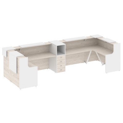 Onix O.R-K-37 (Денвер светлый/Белый бриллиант) Стойка ресепшн п-образная