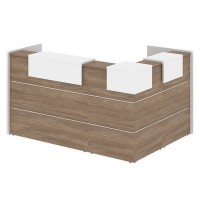 Onix O.R-K-23 (Дуб аризона/Белый бриллиант) Стойка ресепшн угловая г-образная с внешним углом