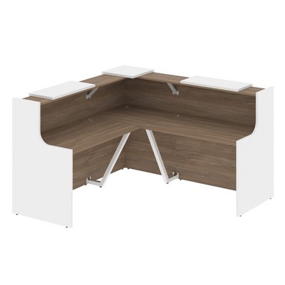 Onix O.R-K-24 (Дуб аризона/Белый бриллиант) Стойка ресепшн угловая г-образная с внешним углом