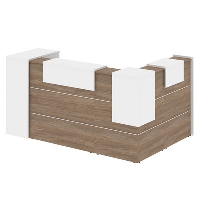 Onix O.R-K-25 (Дуб аризона/Белый бриллиант) Стойка ресепшн угловая г-образная с внешним углом