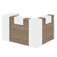 Onix O.R-K-26 (Дуб аризона/Белый бриллиант) Стойка ресепшн угловая г-образная с внешним углом