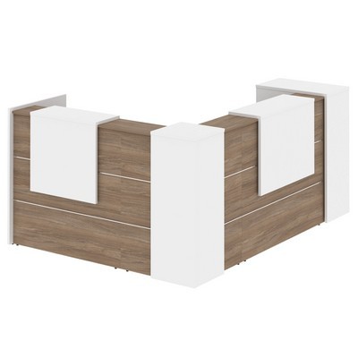 Onix O.R-K-27 (Дуб аризона/Белый бриллиант) Стойка ресепшн угловая г-образная с внешним углом