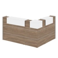 Onix O.R-K-28 (Дуб аризона/Белый бриллиант) Стойка ресепшн угловая г-образная с внешним углом