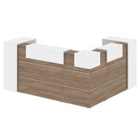 Onix O.R-K-29 (Дуб аризона/Белый бриллиант) Стойка ресепшн угловая г-образная с внешним углом