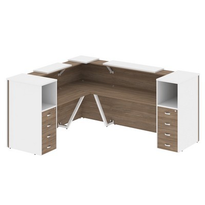 Onix O.R-K-29 (Дуб аризона/Белый бриллиант) Стойка ресепшн угловая г-образная с внешним углом