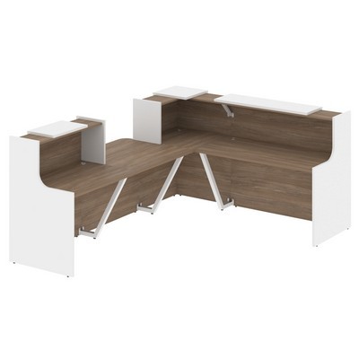 Onix O.R-K-31 (Дуб аризона/Белый бриллиант) Стойка ресепшн угловая г-образная с внешним углом