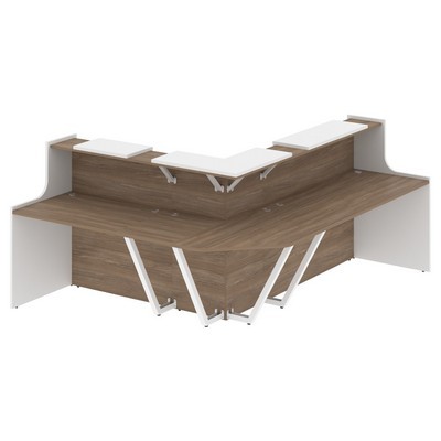 Onix O.R-K-32 (Дуб аризона/Белый бриллиант) Стойка ресепшн угловая г-образная с внутренним углом