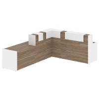Onix O.R-K-34 (Дуб аризона/Белый бриллиант) Стойка ресепшн угловая г-образная с внутренним углом