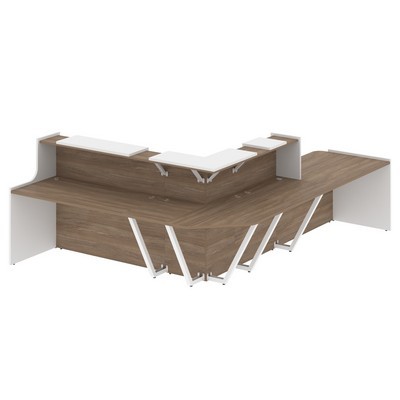 Onix O.R-K-34 (Дуб аризона/Белый бриллиант) Стойка ресепшн угловая г-образная с внутренним углом