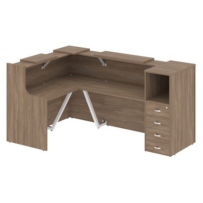 Onix O.R-K-25 (Дуб аризона) Стойка ресепшн угловая г-образная с внешним углом