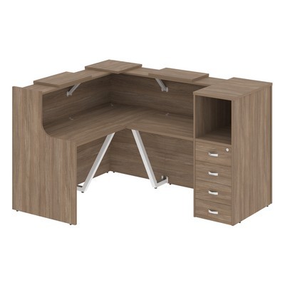 Onix O.R-K-26 (Дуб аризона) Стойка ресепшн угловая г-образная с внешним углом