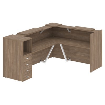 Onix O.R-K-27 (Дуб аризона) Стойка ресепшн угловая г-образная с внешним углом