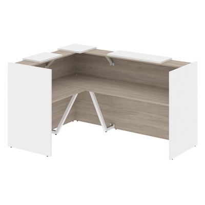 Onix O.R-K-23 (Дуб аттик/Белый бриллиант) Стойка ресепшн угловая г-образная с внешним углом