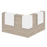 Onix O.R-K-24 (Дуб аттик/Белый бриллиант) Стойка ресепшн угловая г-образная с внешним углом